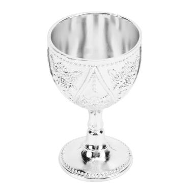 Imagem de 30ml Metal Rosa Vidro Esculpido Rosa Em Relevo Ornamento de Taça para Casa Bar Viagem w Decoração de Festa Prata e Er (Cor prateada)