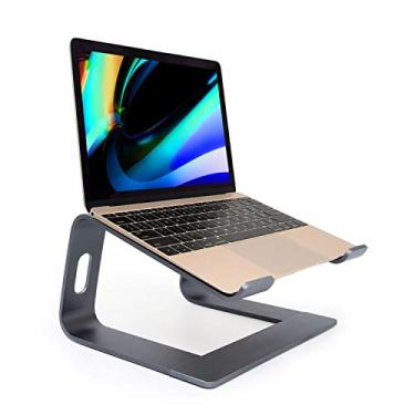 Imagem de Suporte para laptop, suporte ergonômico de alumínio para laptop, suporte destacável para laptop, suporte para notebook compatível com MacBook Pro/Air, HP, Lenovo, Samsung, Huawei, todos os laptops de 10 a 17 polegadas (cinza)
