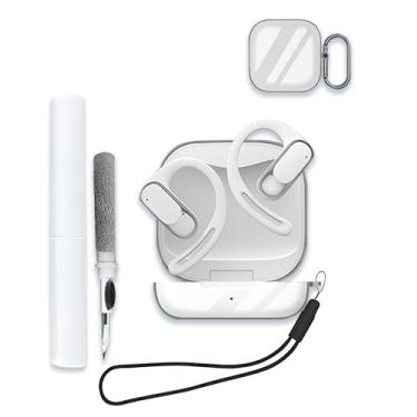 Imagem de SHOKZ OpenFit Air Fones de ouvido Bluetooth sem fio verdadeiros sem fio, capa protetora de TPU (poliuretano termoplástico) transparente e macio com chaveiro e kit de limpeza para mulheres e homens,