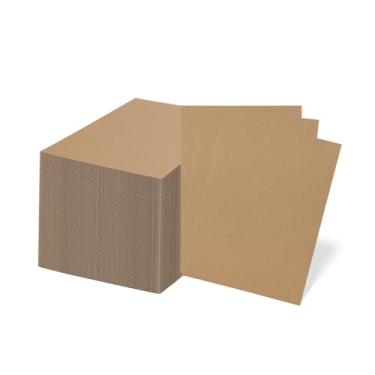 Imagem de RLAVBL Pacote com 100 folhas de papelão ondulado, 12 x 17 cm, inserções planas de papelão para envio, correspondência, embalagem, artesanato DIY