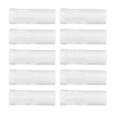 Imagem de E14 Tubo de Metal Vela Suporte da Lâmpada Acessórios Iluminação 25x80mm para Casa Lustres Cristal Luzes Vela (Branco)