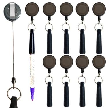 Imagem de XILAOTOU 8 porta-lápis retrátil de silicone elástico, caneta retrátil para trabalhos em madeira, pedreiro, artesanato, lápis preto retrátil com