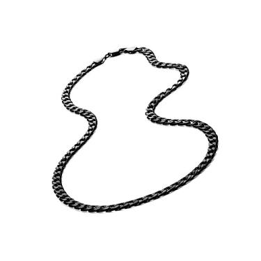 Imagem de Colar de corrente de elo masculino clássico, estilo cubano, prata, preto ou banhado a ouro 24K, corrente de elos de aço inoxidável 316L 48,2 cm, 53,3 cm, 58,4 cm, 66 cm (6, 8, 10 mm de largura), caixa de presente de marca para presente de joias masculinas, 21 Inches, Aço inoxidável, Sem Pedra Precio