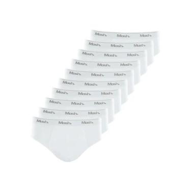 Imagem de Kit com 10 Cuecas Slip Mash 073.58, Branco, M