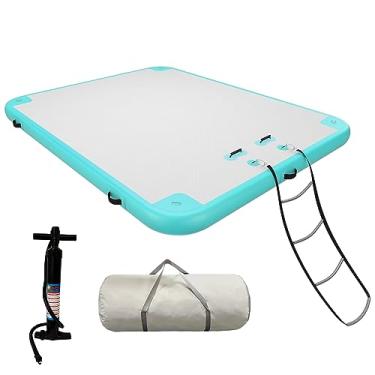 Imagem de AZXRHWYGS Bote Inflável, 8X6 Pés Bote Flutuante Com Bomba De Ar, Bolsa De Transporte Para Lago/Barcos/Ilha/Piscina