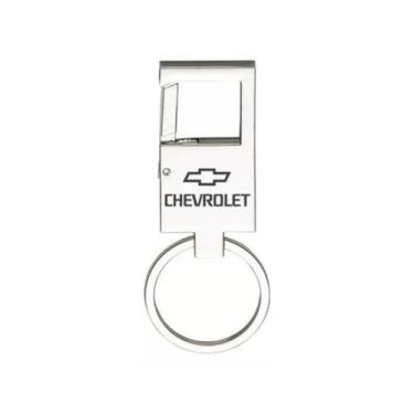 Imagem de Chaveiro Para Chevrolet Metal Espelhado Mosquetão  - E - LUALKI STORE 