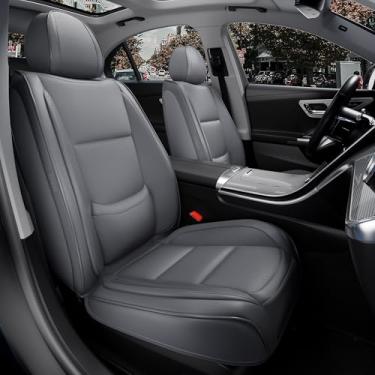 Imagem de Capas de assento de carro assentos dianteiros, capas de assento de couro universais para a maioria dos veículos, caminhonete SUV, acessórios de cobertura total para assentos automotivos (bancos