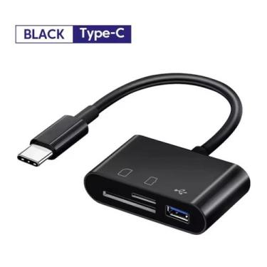 Imagem de Adaptador de leitor de cartão de memória, tipo C para SD, TF, USB tipo