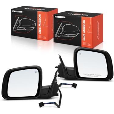 Imagem de A-Premium Par (2) espelhos retrovisores elétricos do lado do motorista e do passageiro - compatível com Jeep - 2011-2018 - Grand Cherokee - Espelho retrovisor externo preto dobrável manual aquecido