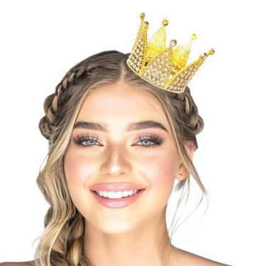 Imagem de Mini Coroa Rainha Princesa - Acessório Cabelo Festa Fantasia Aniversár
