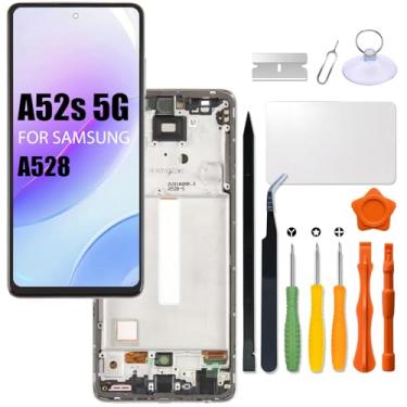 Imagem de Substituição para tela LCD Samsung Galaxy A52s 5G com moldura INCELL para Samsung A528B A528B/DS A528N Tela sensível ao toque digitalizador Display LCD com kit de reparo (não função de impressão