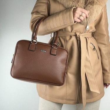 Imagem de Bolsa recuo em couro legítimo b.1007, Tabaco