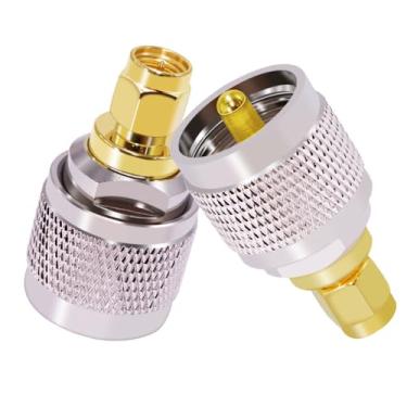 Imagem de CNARIO Conector coaxial SMA macho para UHF PL-259 macho PL259 SO239 para SMA adaptador coaxial de baixa perda para rádio CB/antena de rádio amador portátil/walkie talkie/rádio amador, 2 peças