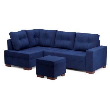 Imagem de Sofá de Canto 6 Lugares Gávea Suede Azul