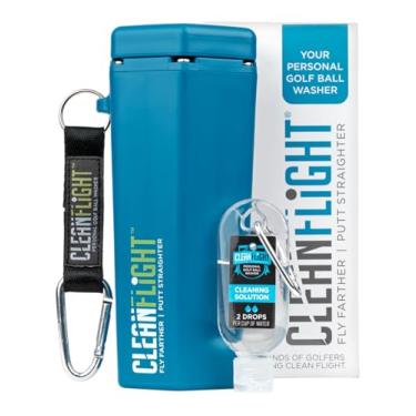 Imagem de Clean Flight Lavadora de bolas de golfe premium - Limpador portátil para saco de golfe ou carrinho - Melhores acessórios de golfe presentes para homens e mulheres. (1 pacote) - Azul