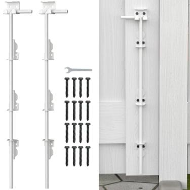 Imagem de Haste de queda de parafuso de cana de 91,4 cm para portão, trava de portão resistente para portões de metal de cerca de madeira, ferragens de rolha de aterramento para portões de madeira, PVC, vinil,