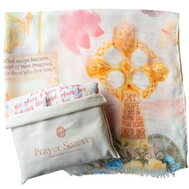 Imagem de Cachecol Hope Prayer – Grande, Leve e Criado, Verso da Bíblia, Xale, 89 x 178 cm, Presente Cristão de Incentivo Revigorante, Madressilva, Large