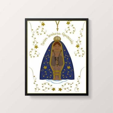 Imagem de Quadro Nossa Senhora Aparecida 33X24Cm - Com Vidro
