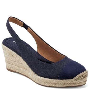 Imagem de Easy Spirit Sandália Anabela Espadrille Margie2 Feminina, Azul marino, 6.5