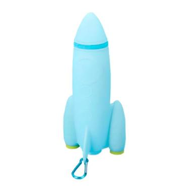 Imagem de Estojo Foguete 2 em 1 com Apontador de Lápis Infantil Porta Material Escolar Azul