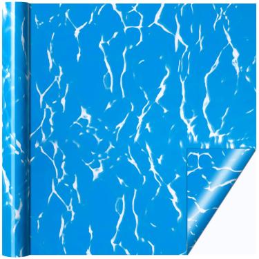 Imagem de Nuanchu Adesivo autoadesivo de vinil para revestimento de piscina em PVC para piscinas, barco inflável (azul celeste, 30 x 101 cm)