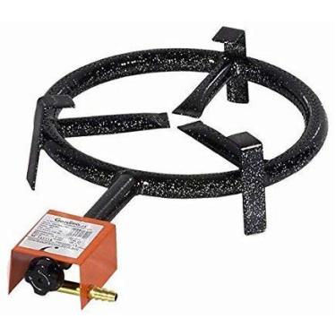 Imagem de Queimador de gás Garcima Paella com anel duplo de butano/propano, preto, 40 cm, Small