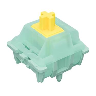 Imagem de Mciepny Gateron Jade Goldenrod Yellow Pro Switch, linear/55gf 5 pinos/pré-lubrificado/plug-in LED/para teclado mecânico de jogos (45 peças)