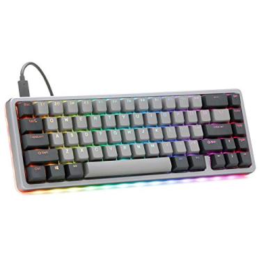 Imagem de Teclado mecânico Drop ALT de alto perfil — Teclado de jogos de 65% (67 teclas), interruptores de hot swap, macros programáveis, retroiluminação de LED RGB, USB-C, Doubleshot PBT, moldura de alumínio (Cherry MX Brown, cinza)