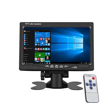 Imagem de Yasoca Monitor HDMI pequeno portátil de 7 polegadas HD 1080P VGA, pequeno monitor LCD HDMI mini tela 1024 x 600, entrada HDMI/VGA/AV, com alto-falantes