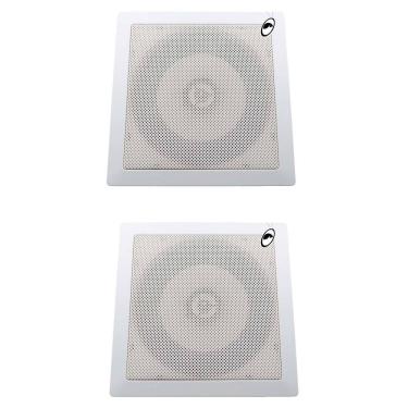 Imagem de Kit 2 Arandela de Teto Plastico Quadrada Fiamon com Alto Falante 6" 50W RMS 8 Ohms