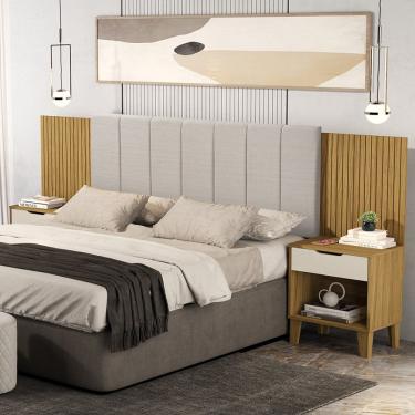 Imagem de Cabeceira Para Cama Box Casal/queen Elena Nature / Off White