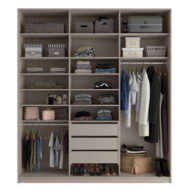Imagem de Closet Casal Em Bp 3 Vaos Sem Portas 3 Gavetas Sion Bege