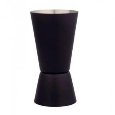 Imagem de Dosador Americano De Inox Duplo 25 Ml E 50 Ml Preto - Lyor
