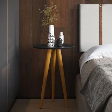 Imagem de Mesa Lateral Oval Para Sala Osaka Preto