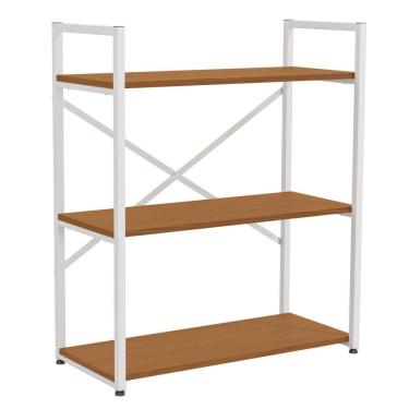 Imagem de Estante Baixa 3 Prateleiras 87x72 Cm Li007 Canela Branco