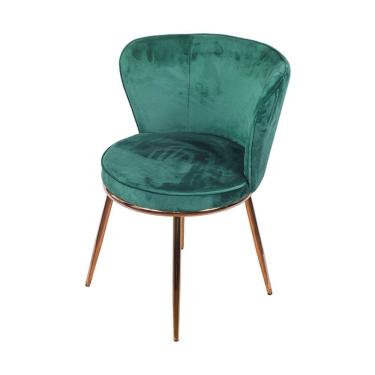 Imagem de Cadeira Or-4406 Espuma Revestida Em Veludo B. Aço Or Design Verde Escuro