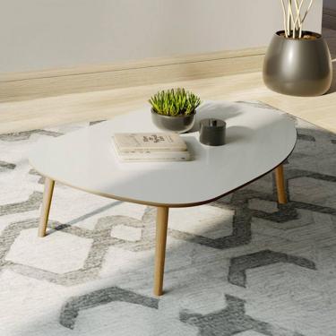 Imagem de Mesa de Centro Orgânica Tb625 Off White/Freijó - Dalla Costa