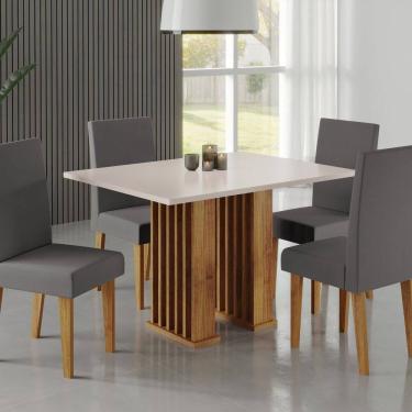 Imagem de Conjunto Sala de Jantar 4 Cadeiras Venus Mel/ Blonde/ Cinza