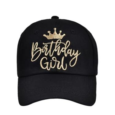 Imagem de Yuzcxxx Boné de beisebol feminino para meninas, ajustável, bordado, caminhão, lembrancinhas de festa de aniversário, Preto: 1 aniversariante, tamanho �nico