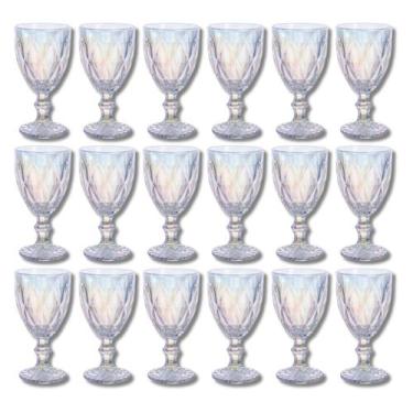 Imagem de 18 Taça Diamante Furta-Cor 340ML Suco Água Elegante Buffet - PRATICASA