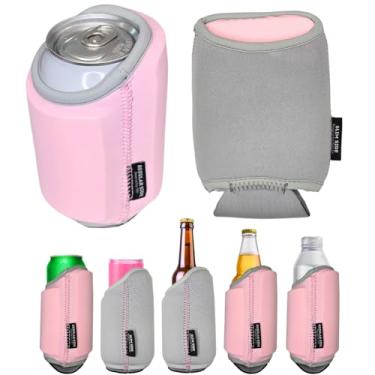 Imagem de TahoeBay Universal Blank Can Coolers (Pacote Com 8) Mangas Isoladas De Neoprene 4 Em 1 Para Latas E Garrafas Cerveja 12 Oz, Finas, Bebidas 16 Água, Blanks Sublimação, Vinil, Dtf (Azul/Cinza)