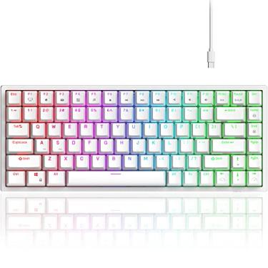 Imagem de RK ROYAL KLUDGE Teclado Mecânico Rgb Com Fio Rk84 75% Hot Swappable, 84 Teclas, Gamer Tenkeyless Tkl Software Programável, Switch Marrom