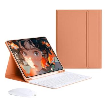 Imagem de Capa Tablet + Teclado Removível + Mouse Para Samsung S6 Lite 10.4 Polegadas P613/P619/P610/P615 (Vitalidade Laranja, Teclado comum)