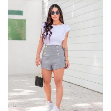 Imagem de Tshirt babado manga curta viscolaycra - filo modas, Azul, P