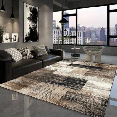 Imagem de Tapete geométrico moderno para sala de estar, sofá, mesas de centro, decoração de quarto, tapete lavável, cabeceira, tapetes de pelúcia (180 x 280 cm) / JH013-Flannel-3)