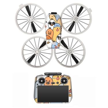 Imagem de YYFRIEND Conjunto de adesivos coloridos de fibra de carbono para DJI Flip com RC 2