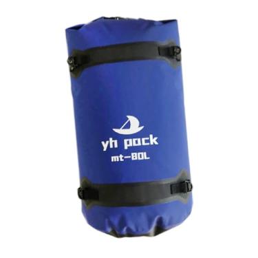 Imagem de YIJU Bolsa de viagem impermeável para motocicleta, bolsa traseira universal para banco traseiro, grande capacidade para homens e mulheres, para viagens de, Azul 80l