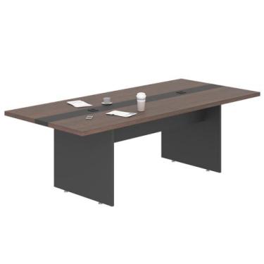 Imagem de Mesa de Reunião 6 Lugares Escritório Parma Freijó Preto - CASA H