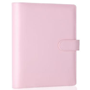 Imagem de Antner A5 fichário 6 anéis, capa de agenda recarregável para caderno A5, inserções e papel de reposição, de couro PU, folha solta, organizador pessoal, suporte de cartão fotográfico Kpop com fivela