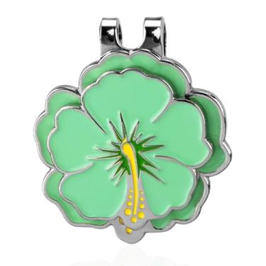 Imagem de Marcador Bola Golfe Magnético com Clipe Boné, Conjunto Marcadores Íman em Forma Flor Boné Chapéu ou Viseira Clipe Acessórios Saco Desporto para Mulheres Homens Presente Golfistas (Verde)